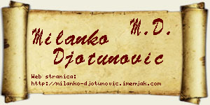 Milanko Đotunović vizit kartica